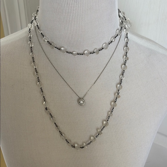 Silpada Jewelry - Elegant Silver and Clear Beaded Necklace Set